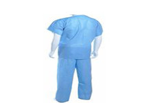 Disposable Medical Scrub Suits Short sleeve Long Pants PP SMS Nonwoven Material