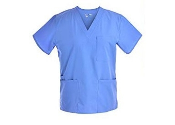 Navy Blue Surgical Scrub Suits , Hospital Nurses Scrub Suit Uniform Short Sleeve